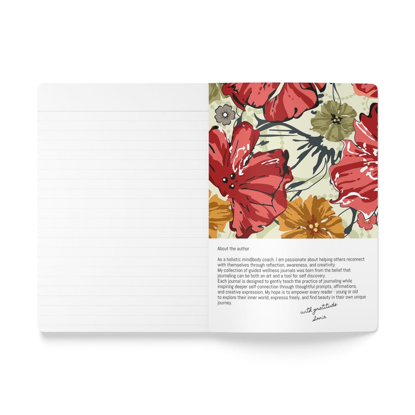 August Birth Flower Inspired Wellness Journal | Mindfulness | Affirmation | Gladiolus & Poppy