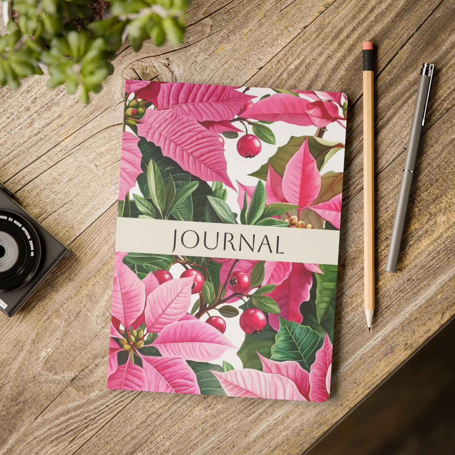 December Birth Flower Inspired Wellness Journal | Mindfulness | Affirmation | Holly & Poinsettia