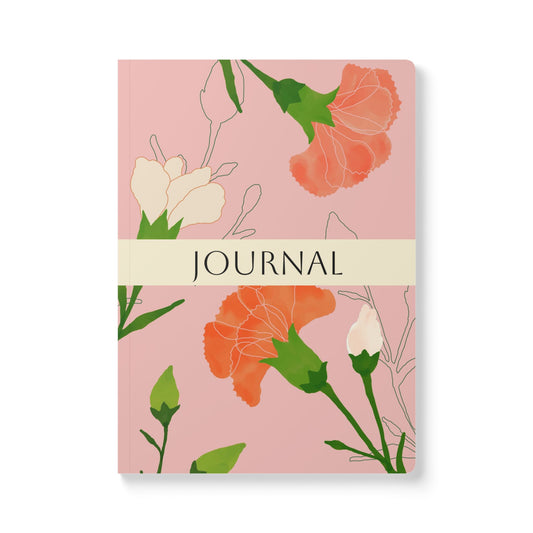 January Birth Flower Inspired Wellness Journal | Mindfulness | Affirmation | Carnation & Snowdrop