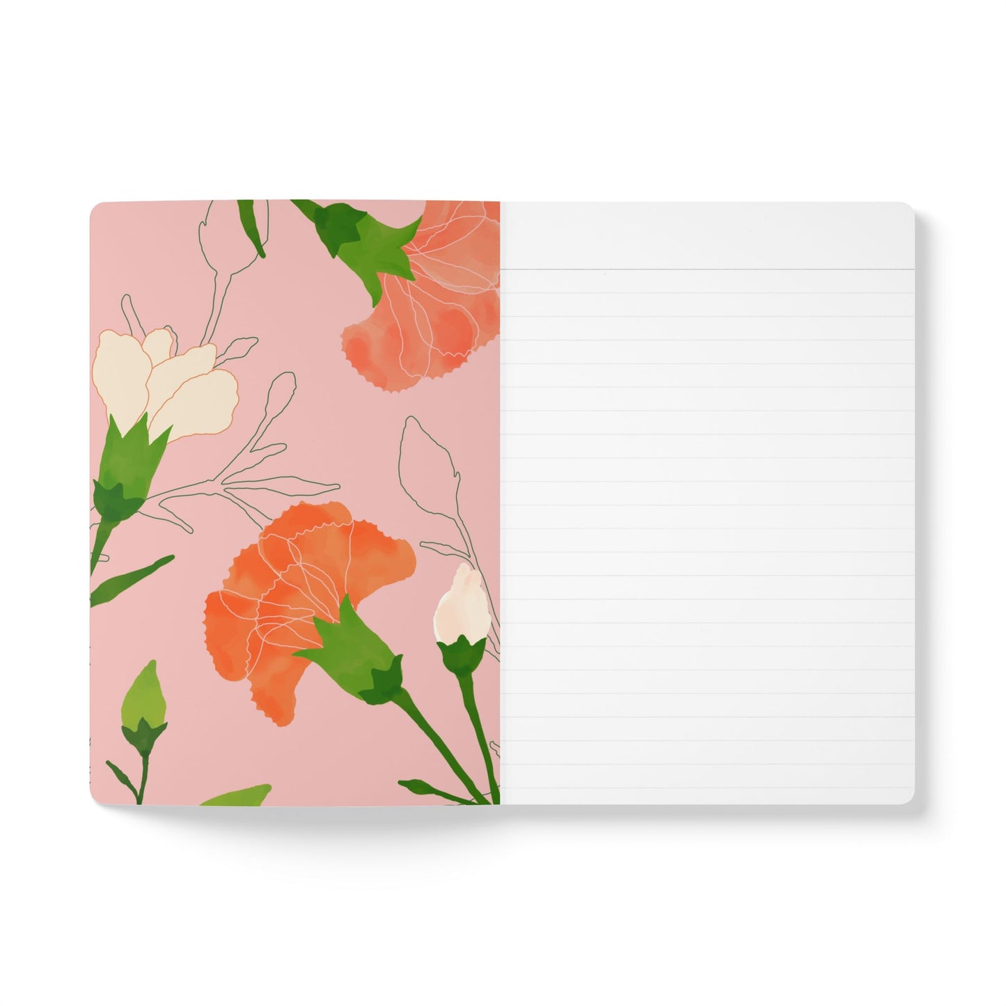 January Birth Flower Inspired Wellness Journal | Mindfulness | Affirmation | Carnation & Snowdrop