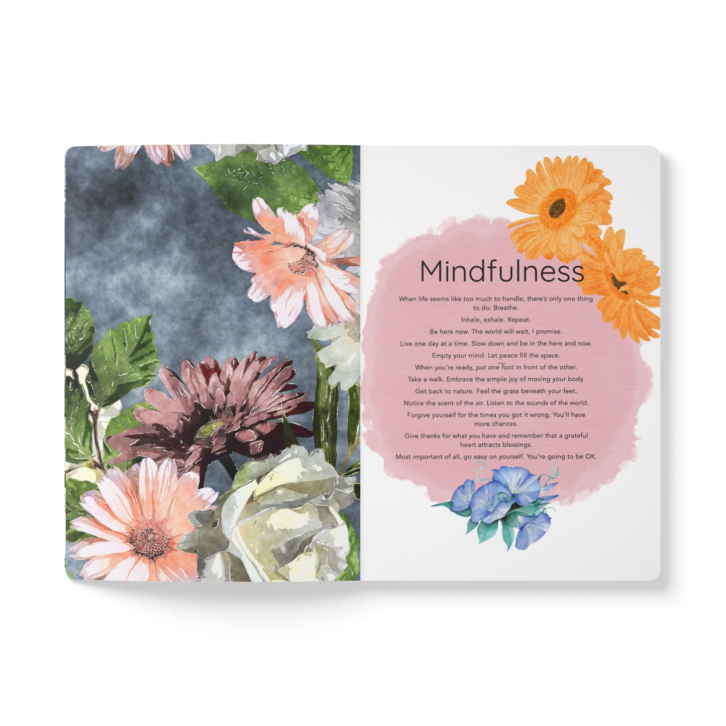 September Birth Flower Inspired Wellness Journal | Mindfulness | Affirmation | Aster & Morning Glory