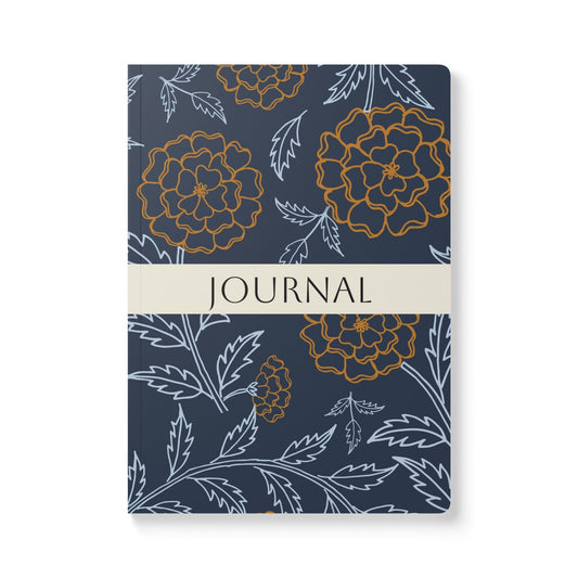 October Birth Flower Inspired Wellness Journal | Mindfulness | Affirmation | Marigold & Cosmos