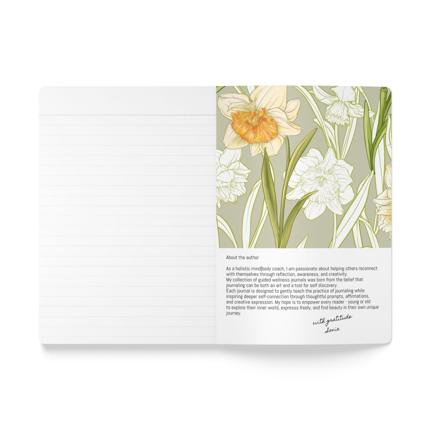 March Birth Flower Inspired Wellness Journal | Mindfulness | Affirmation | Daffodil & Jonquil