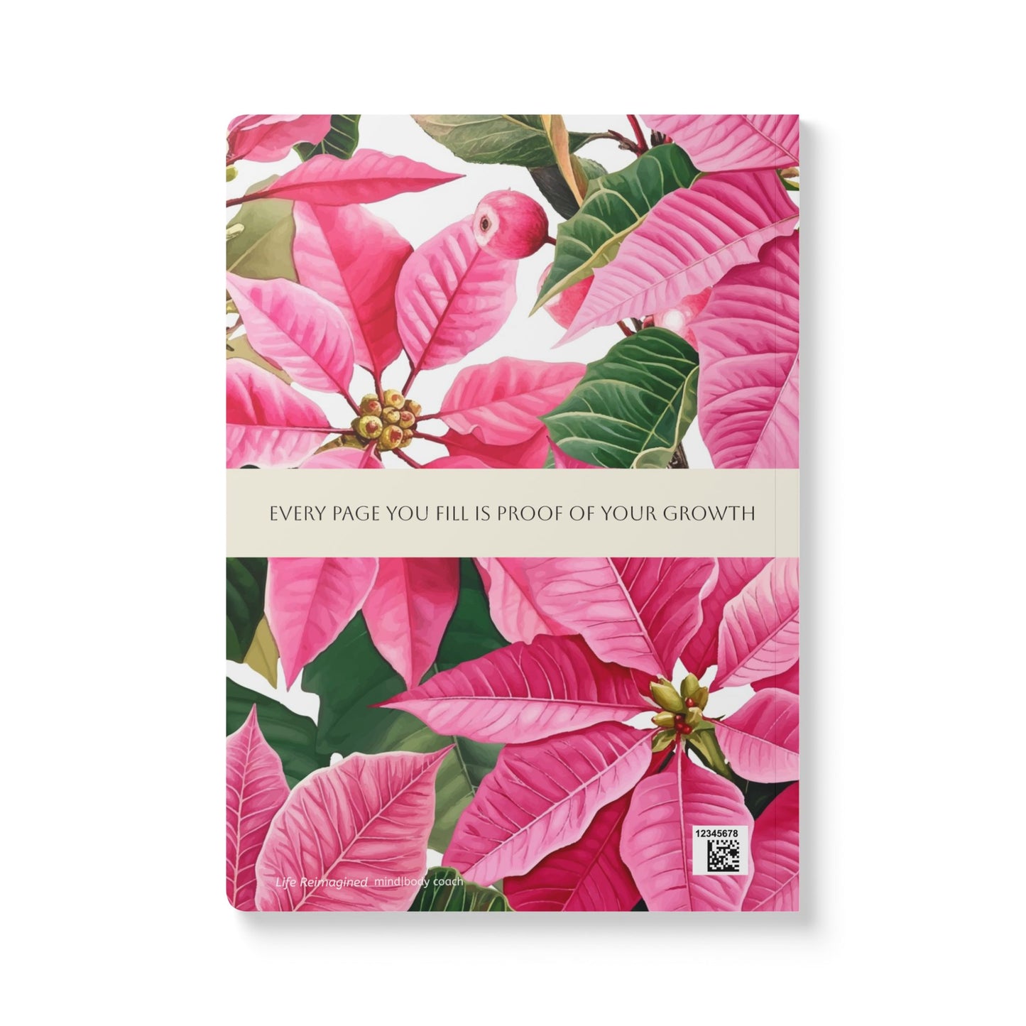 December Birth Flower Inspired Wellness Journal | Mindfulness | Affirmation | Holly & Poinsettia