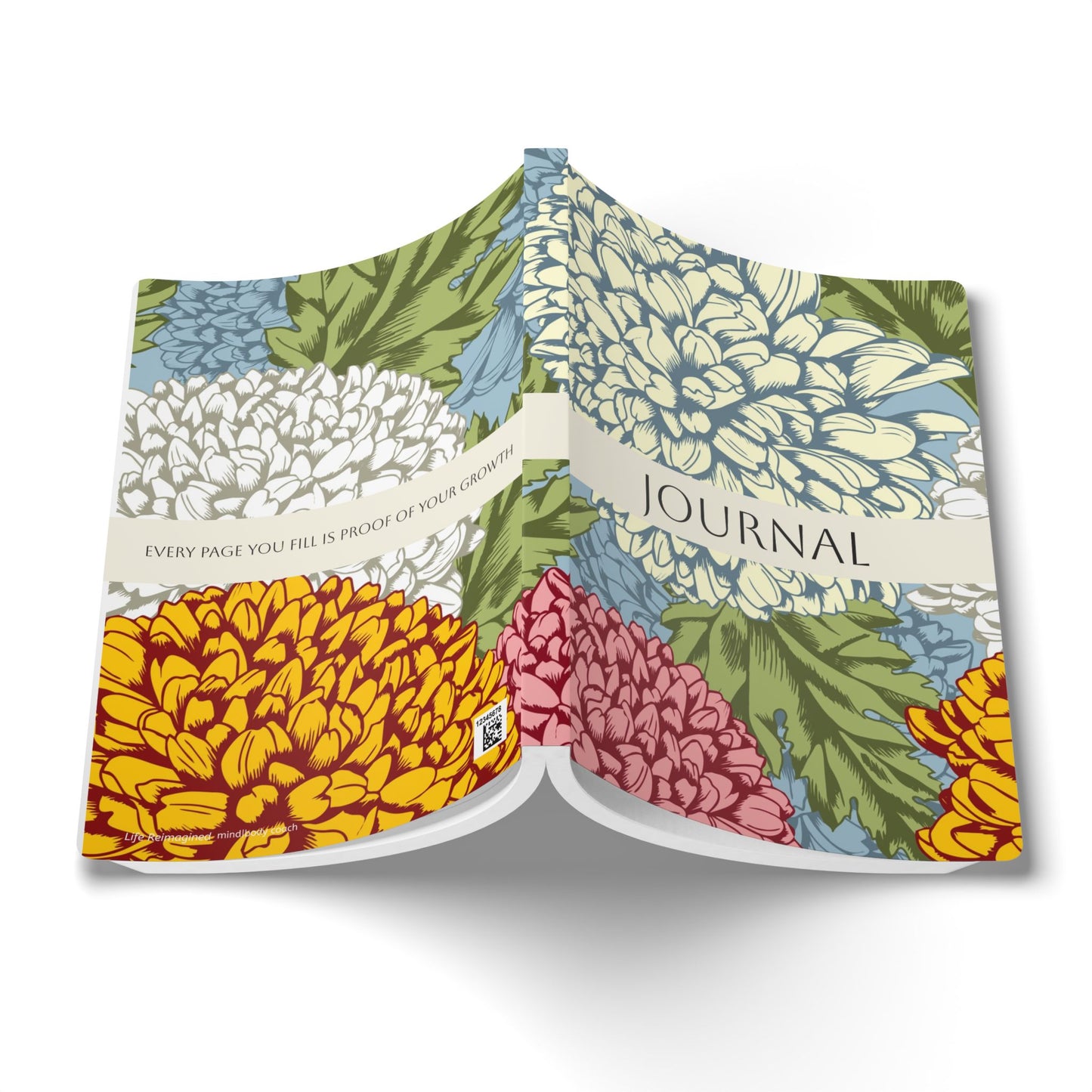 November Birth Flower Inspired Wellness Journal | Mindfulness | Affirmation | Chrysanthemum & Peony