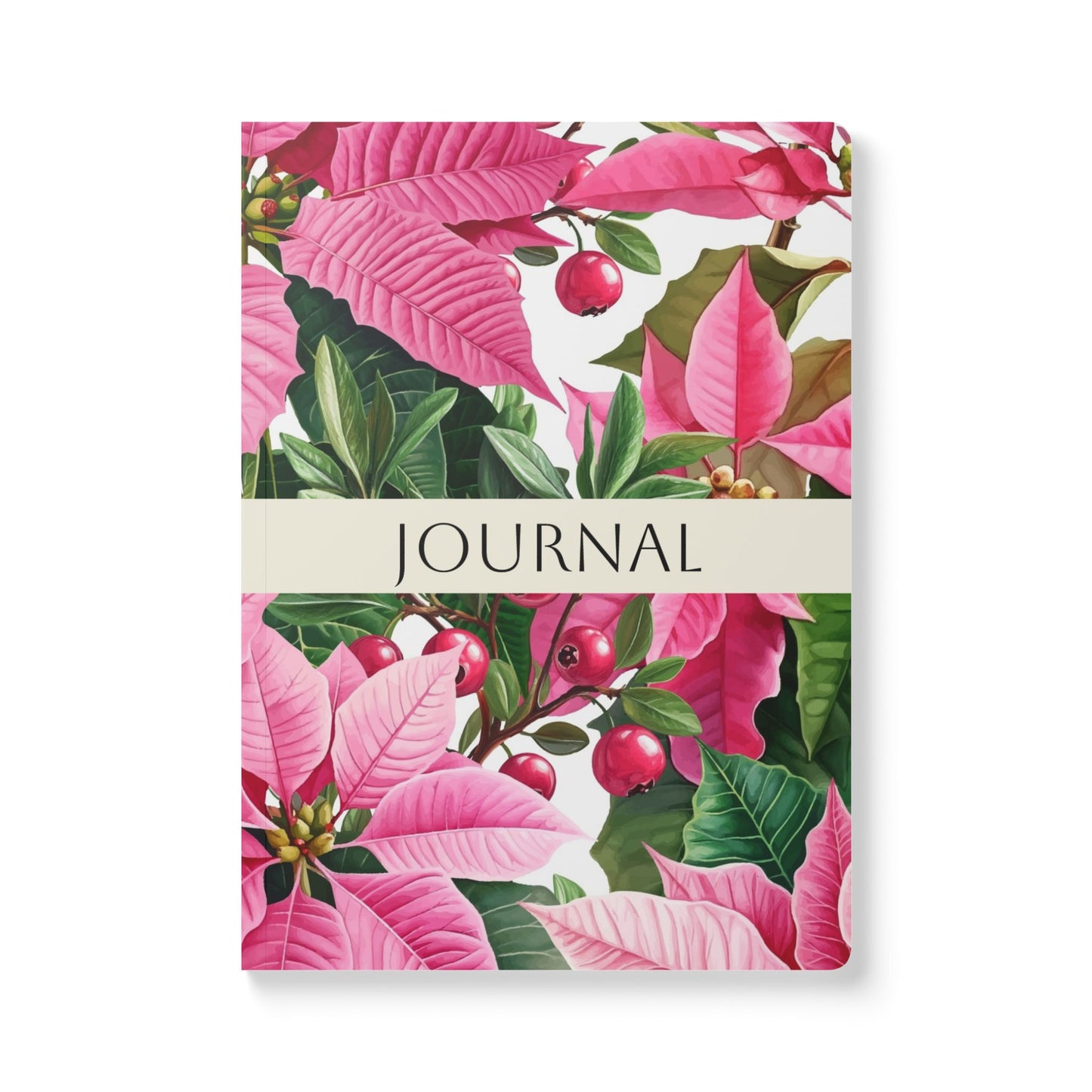 December Birth Flower Inspired Wellness Journal | Mindfulness | Affirmation | Holly & Poinsettia
