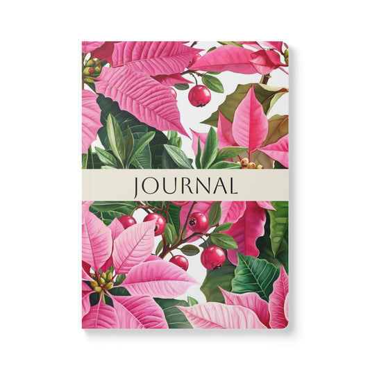 December Birth Flower Inspired Wellness Journal | Mindfulness | Affirmation | Holly & Poinsettia