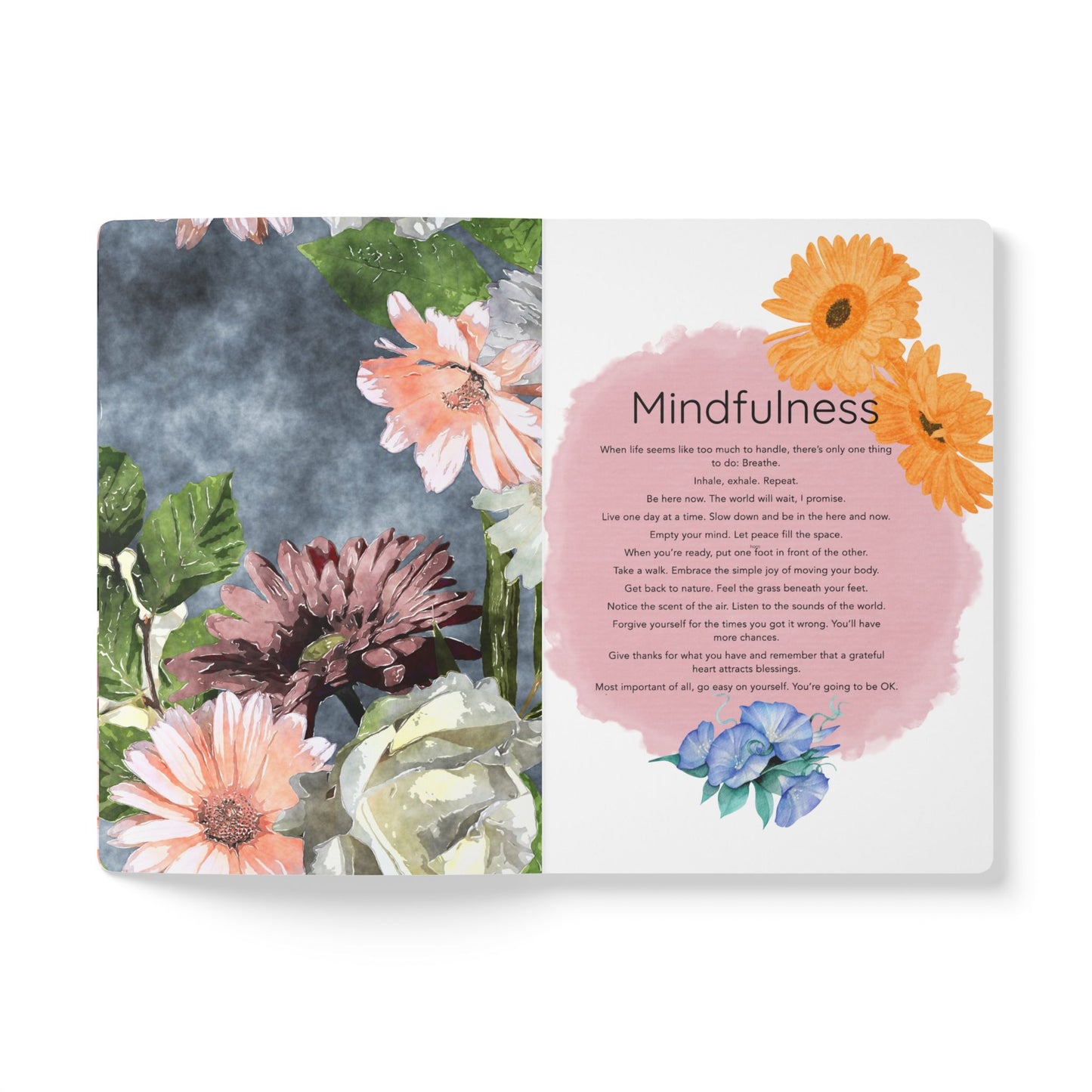 September Birth Flower Inspired Wellness Journal | Mindfulness | Affirmation | Aster & Morning Glory