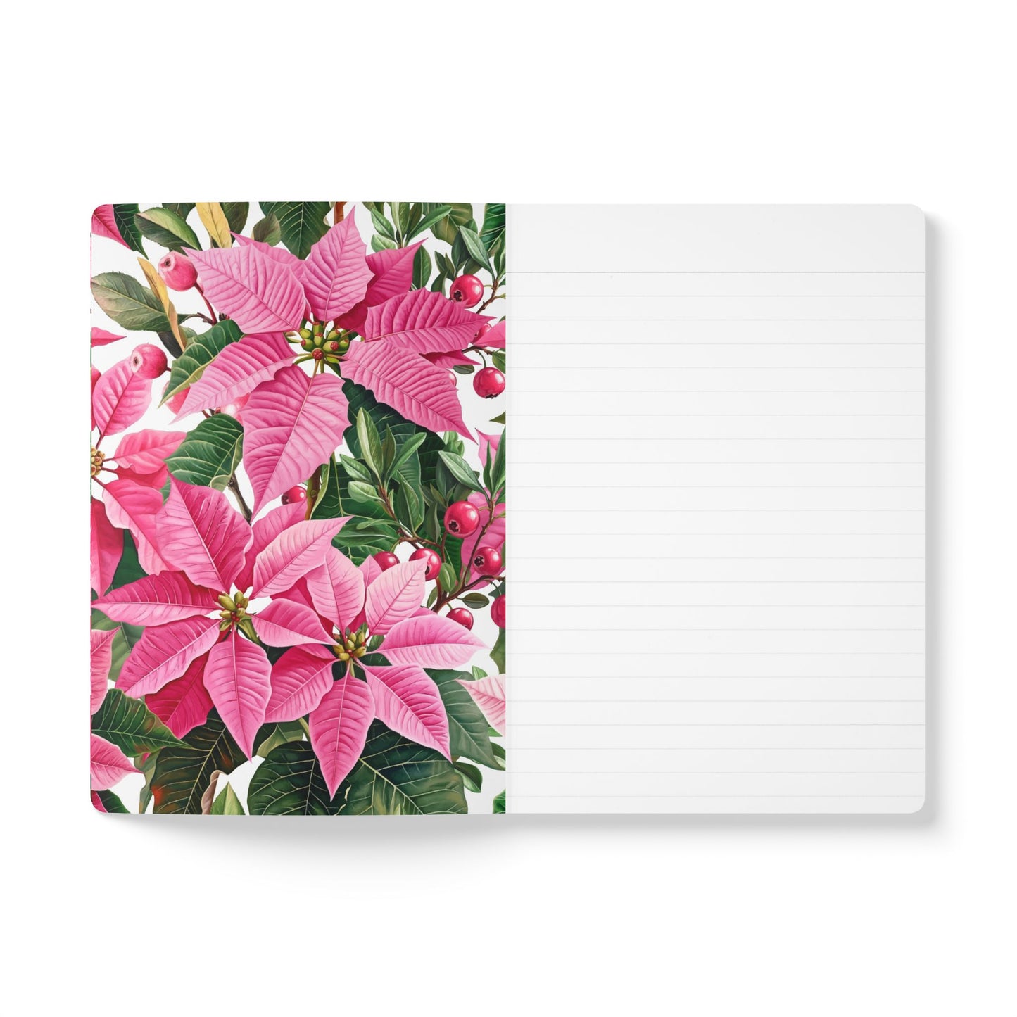 December Birth Flower Inspired Wellness Journal | Mindfulness | Affirmation | Holly & Poinsettia