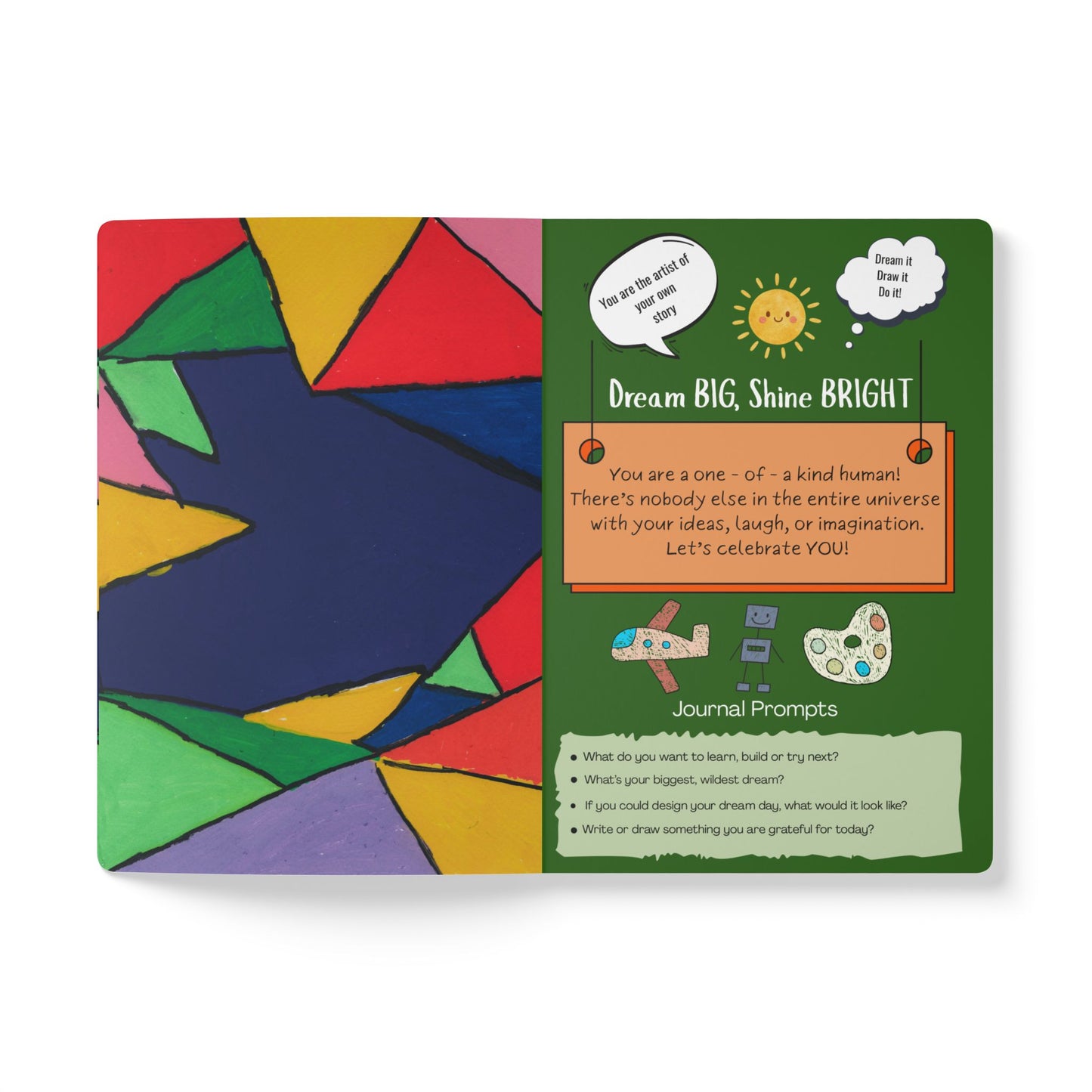 Shine From the Inside: A Journal for Awesome Kids | Prompt Ideas | Encouragement | Education | Creative Expression