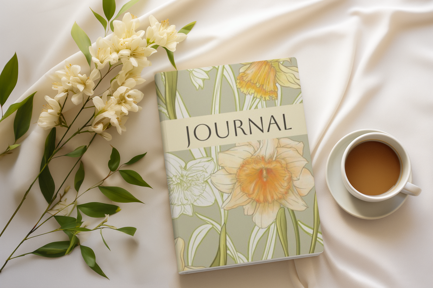 March Birth Flower Inspired Wellness Journal | Mindfulness | Affirmation | Daffodil & Jonquil