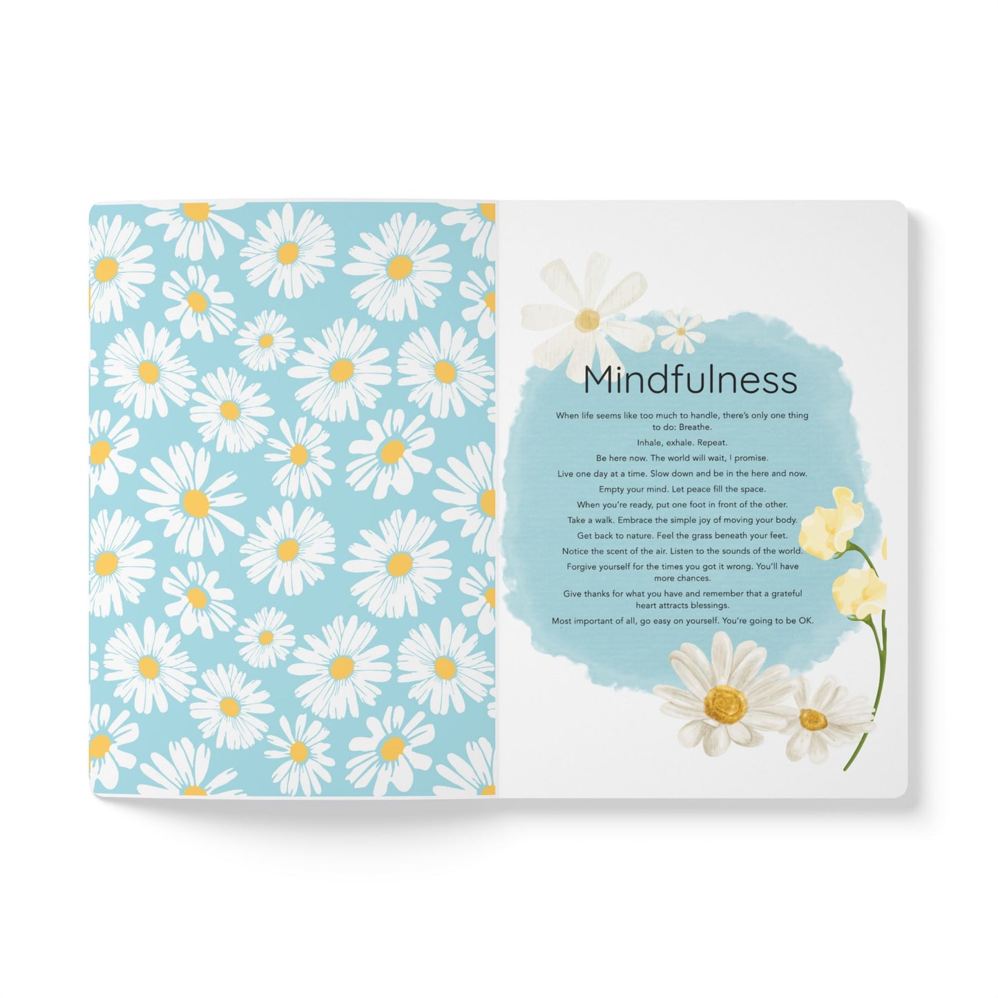 April Birth Flower Inspired Wellness Journal | Mindfulness | Affirmation | Daisy & Sweet Pea