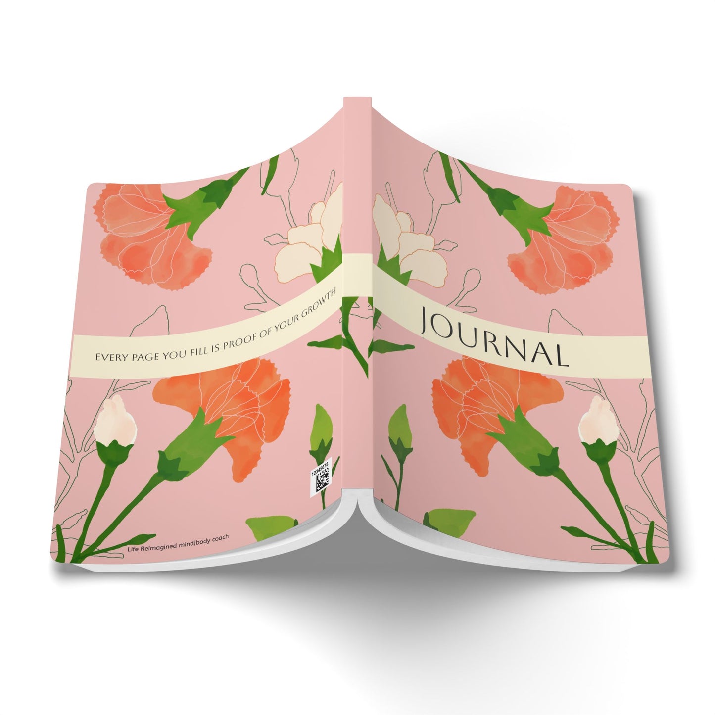 January Birth Flower Inspired Wellness Journal | Mindfulness | Affirmation | Carnation & Snowdrop