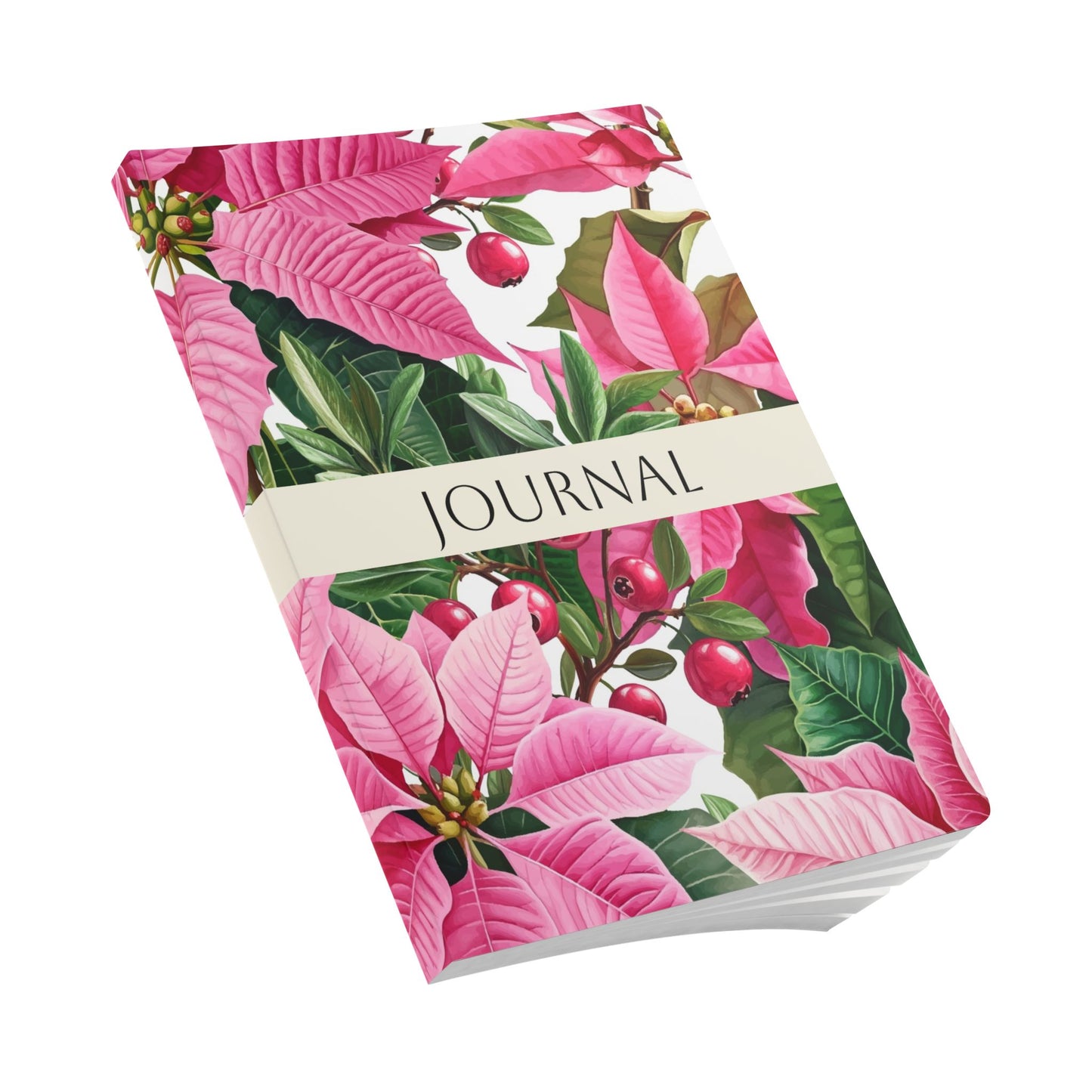 December Birth Flower Inspired Wellness Journal | Mindfulness | Affirmation | Holly & Poinsettia