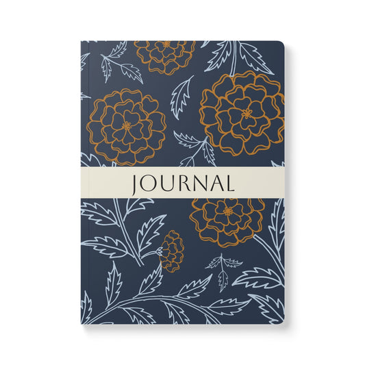 October Birth Flower Inspired Wellness Journal | Mindfulness | Affirmation | Marigold & Cosmos
