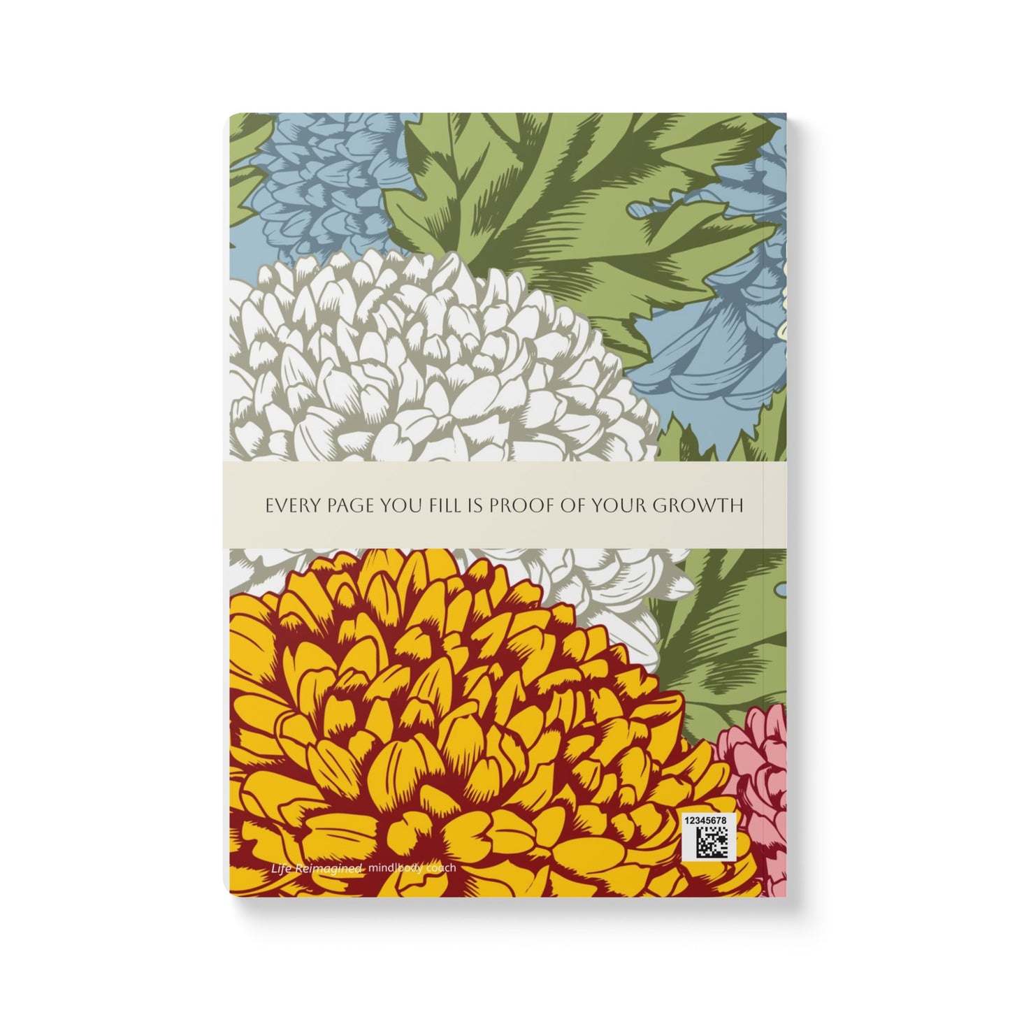 November Birth Flower Inspired Wellness Journal | Mindfulness | Affirmation | Chrysanthemum & Peony