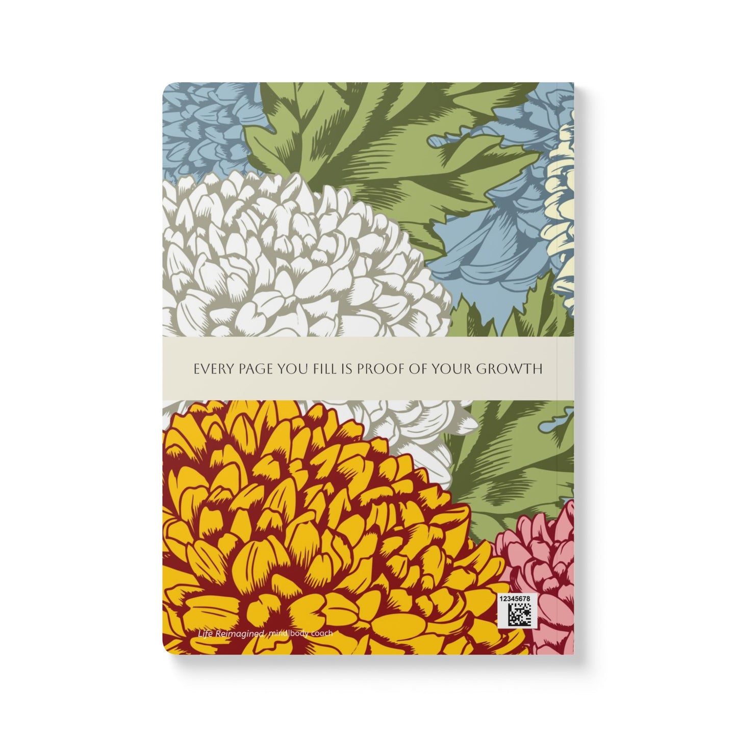 November Birth Flower Inspired Wellness Journal | Mindfulness | Affirmation | Chrysanthemum & Peony