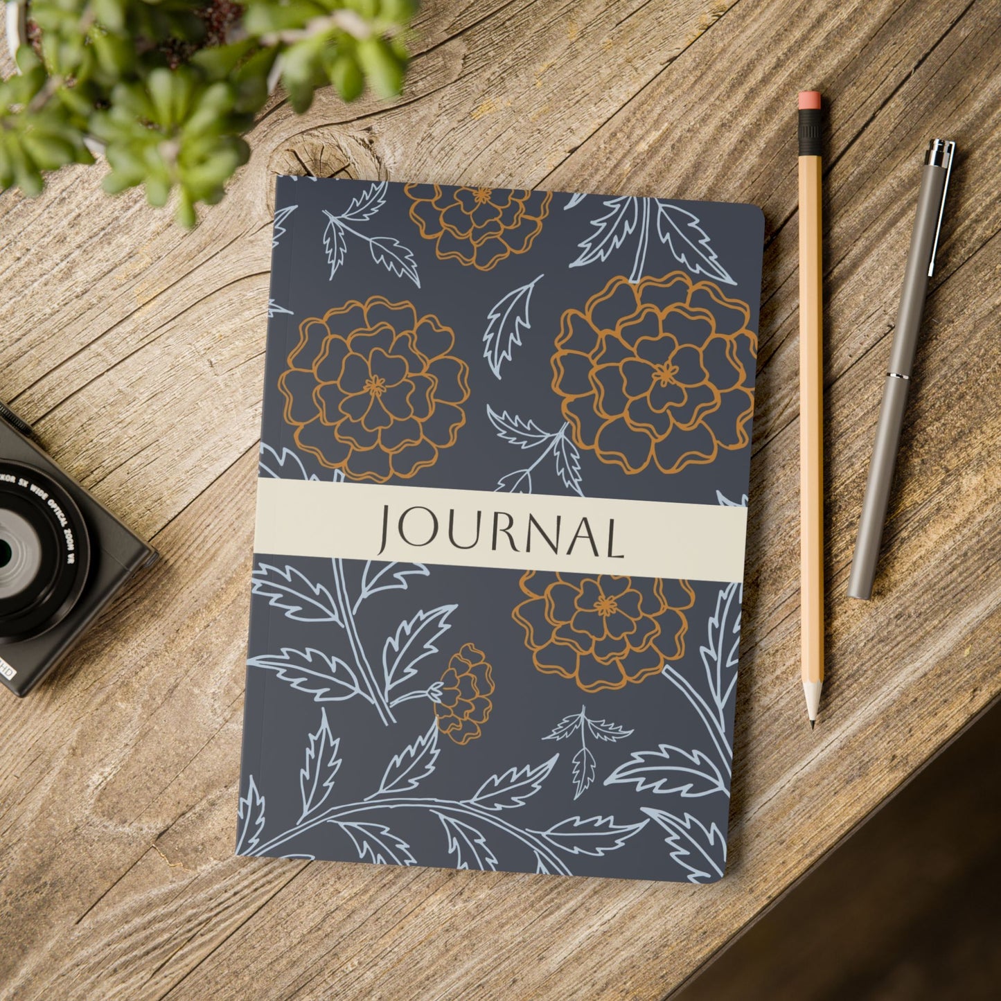 October Birth Flower Inspired Wellness Journal | Mindfulness | Affirmation | Marigold & Cosmos