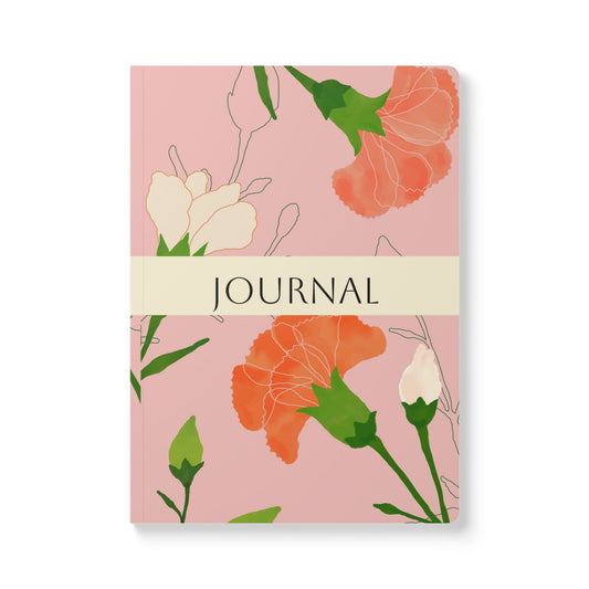 January Birth Flower Inspired Wellness Journal | Mindfulness | Affirmation | Carnation & Snowdrop
