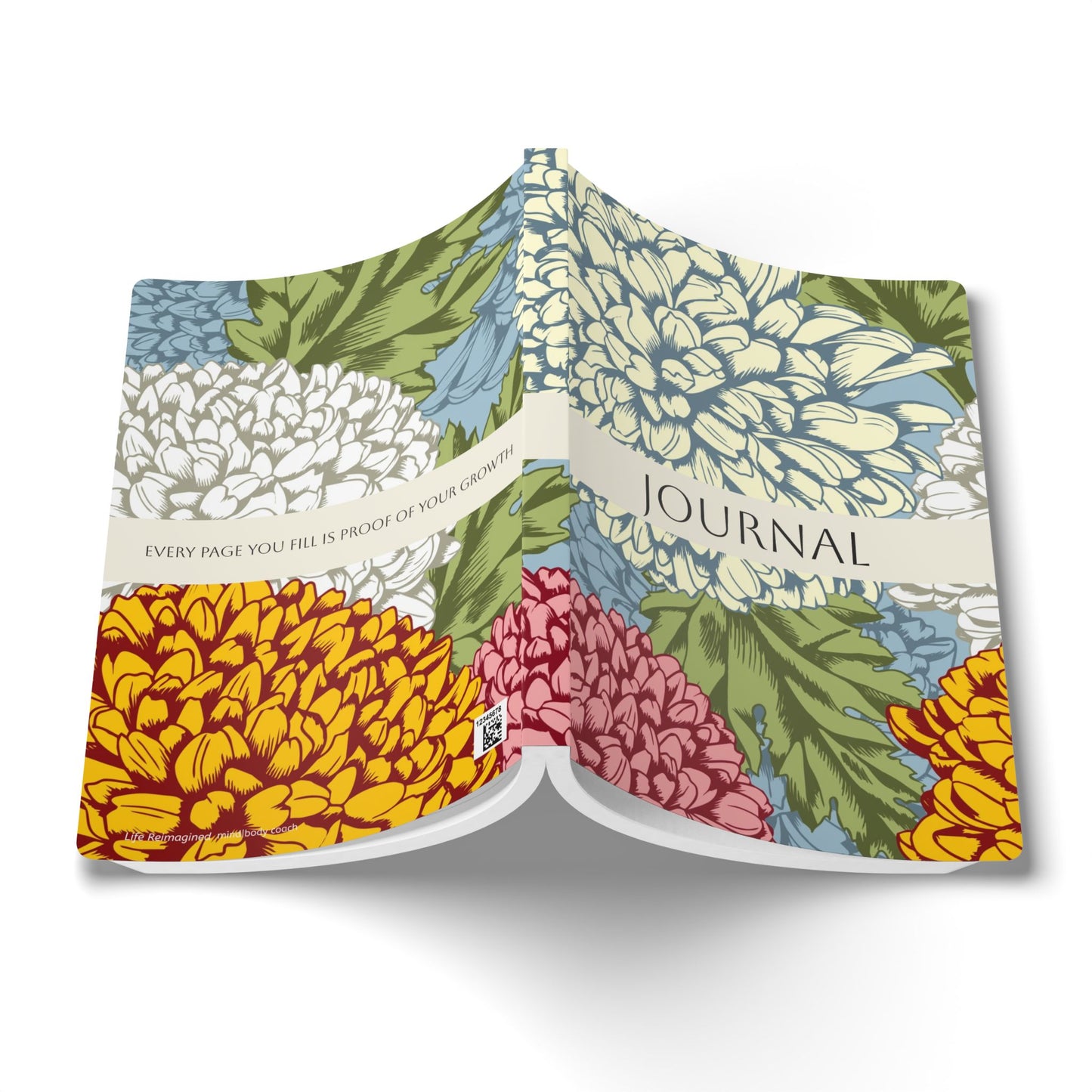 November Birth Flower Inspired Wellness Journal | Mindfulness | Affirmation | Chrysanthemum & Peony