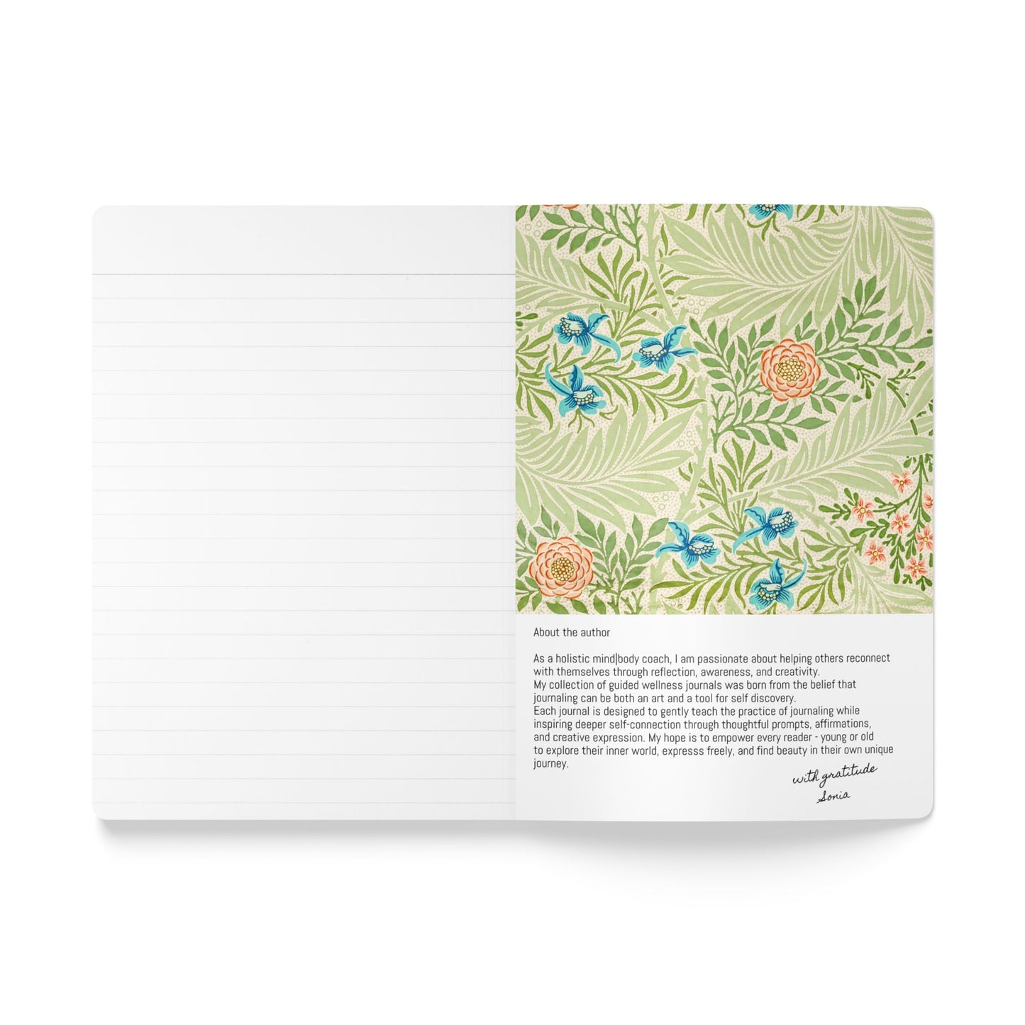 July Birth Flower Inspired Wellness Journal | Mindfulness | Affirmation | Larkspur & Water Lily