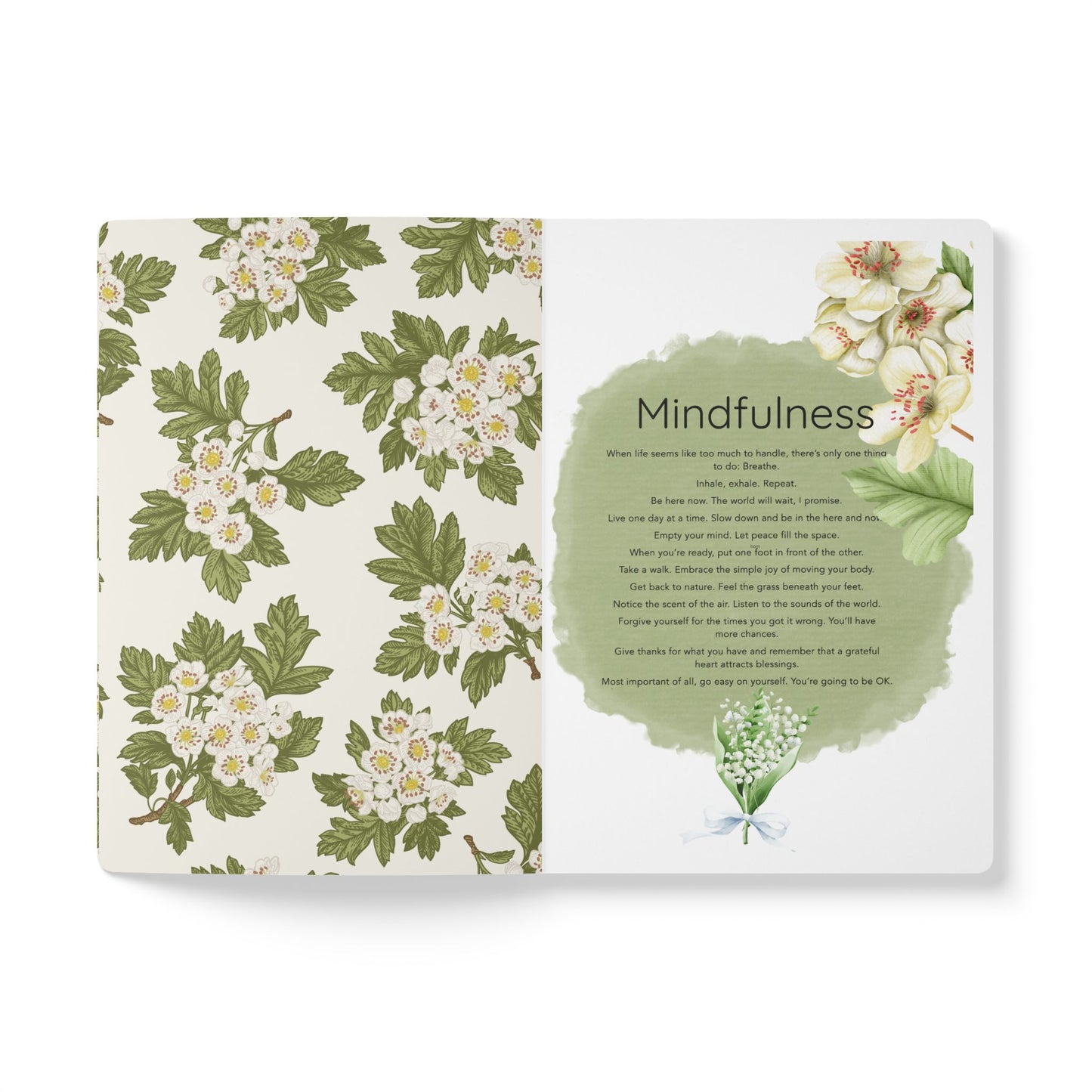 May Birth Flower Inspired Wellness Journal | Mindfulness | Affirmation | Lily of the Valley & Hawthorn
