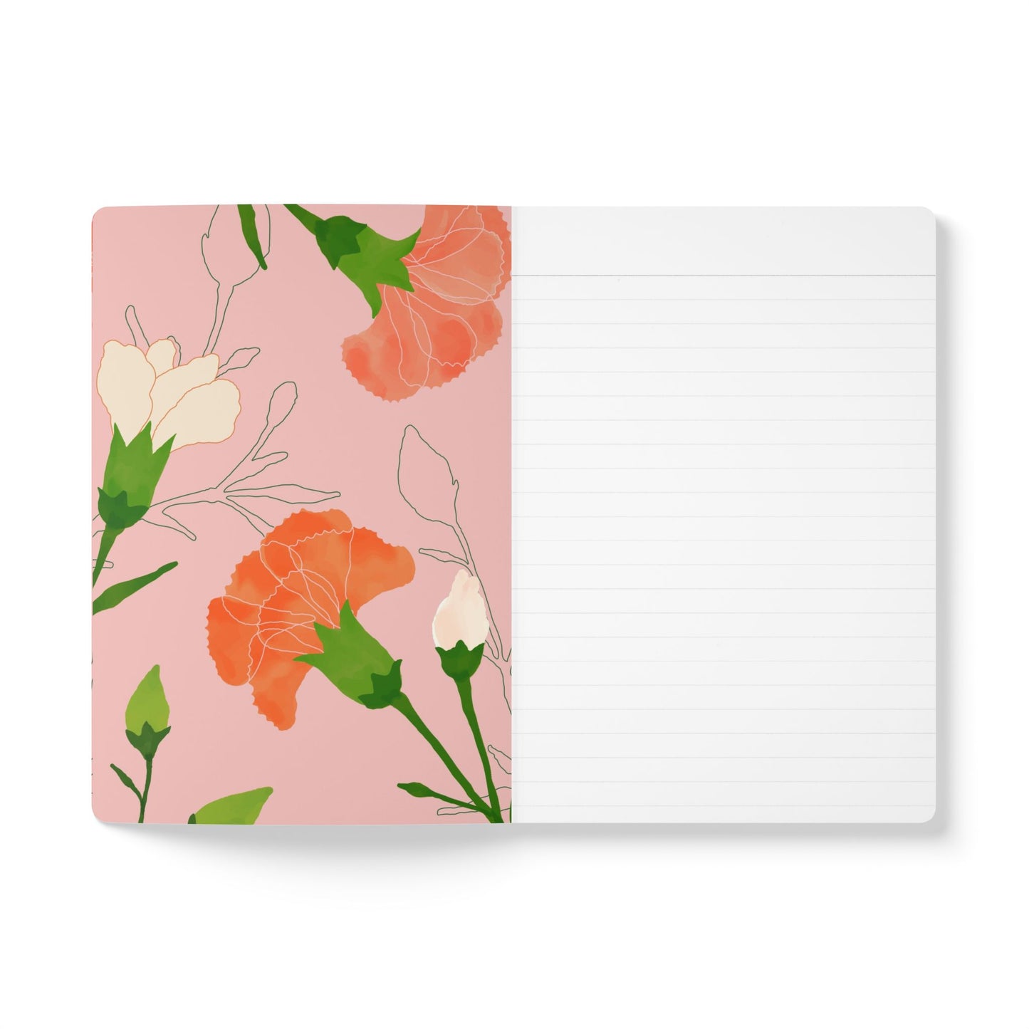 January Birth Flower Inspired Wellness Journal | Mindfulness | Affirmation | Carnation & Snowdrop